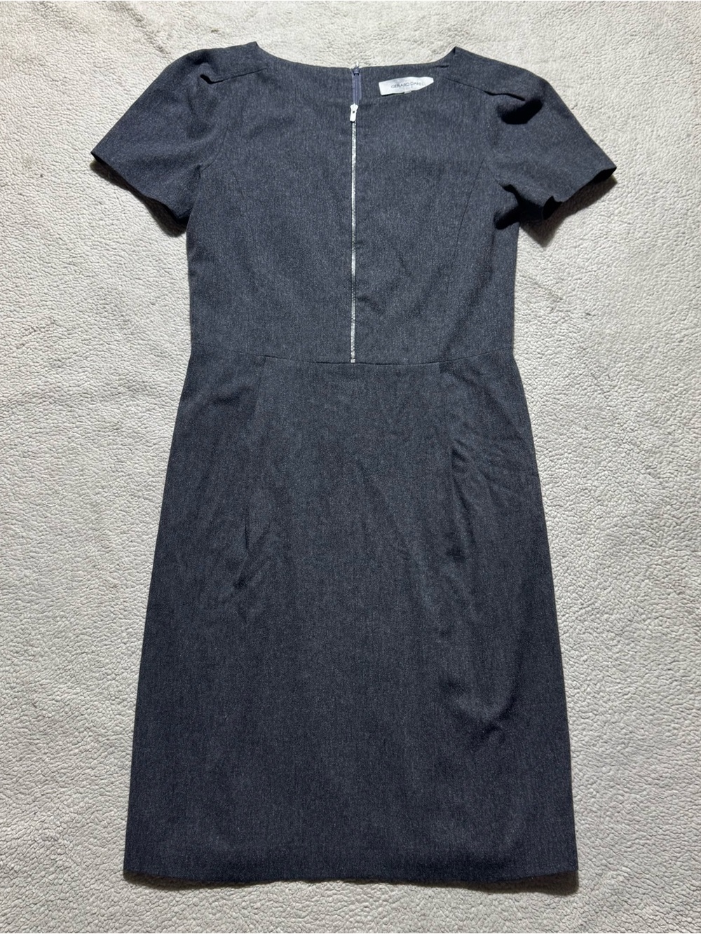 Gerard Darel Dress Womens 38 (6 US) Gray Front‎ Back Zip New Wool Blend Sheath